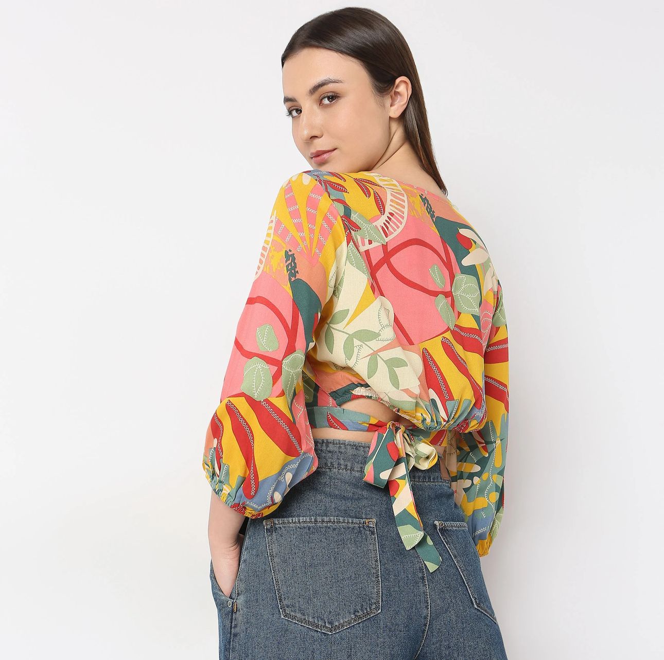 Boxy Fit Printed Crop Top